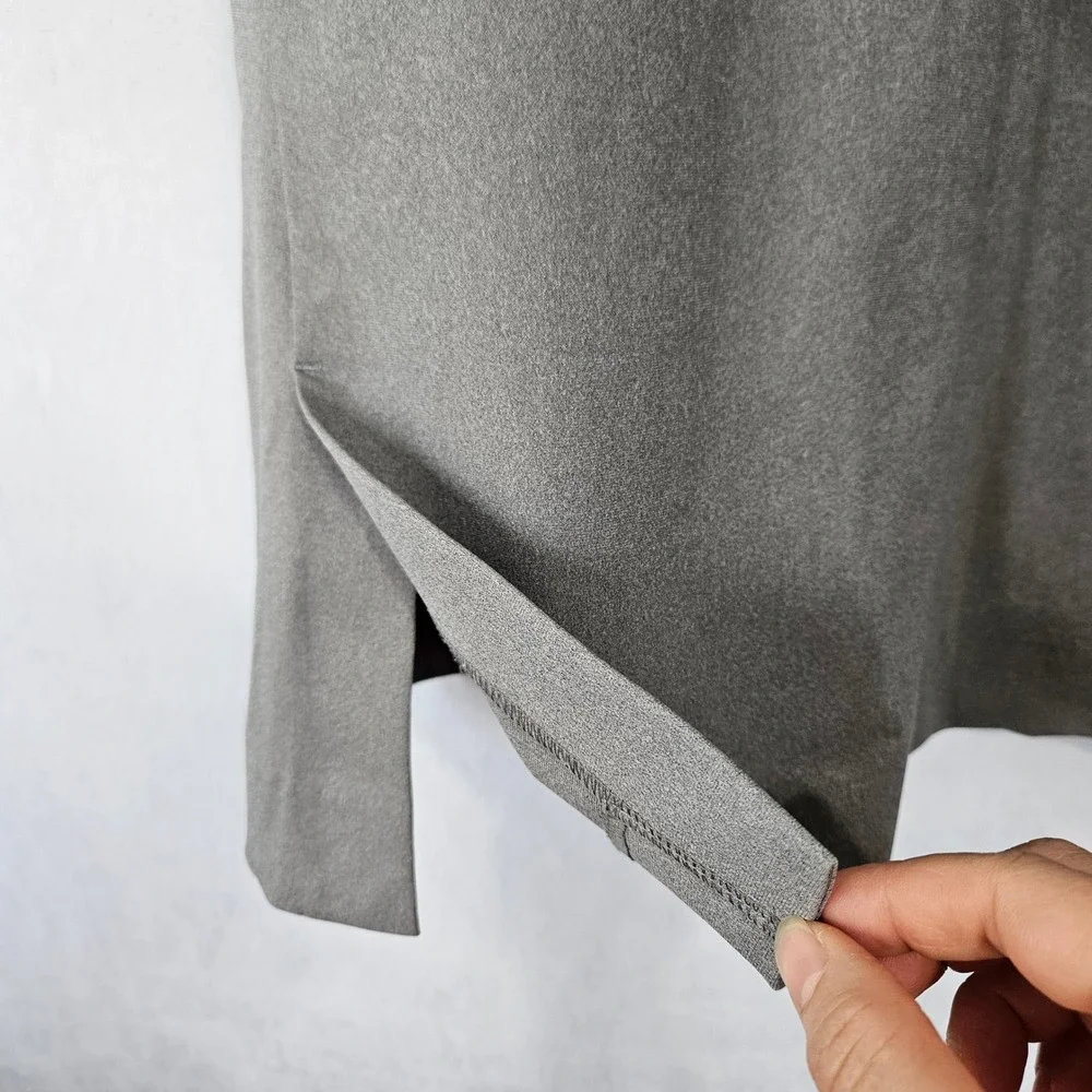 Ministry of Supply Kenetic Shift Dress 2 Grey Mini Pocket Work Wear Quiet Luxury